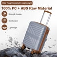 thumbnail image 4 of SUNSPIRE 22 Inch Carry On Luggage Airline Approved Hardshell Suitcase Lightweight Expandable Spinner Wheels YKK Zipper Rolling Travel Suit Case Silver, 4 of 10