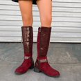 thumbnail image 7 of YTCAMLO Patchwork Knee High Boots for Women Fashion Faux Leather Chunky Block Heel Tall Boots Comfortable Low Heel Shoes, 7 of 7