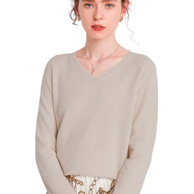 Sueter De Mujer Moda Sweater Dama Cuello V Abrigo Ligero LOLE Sueter
