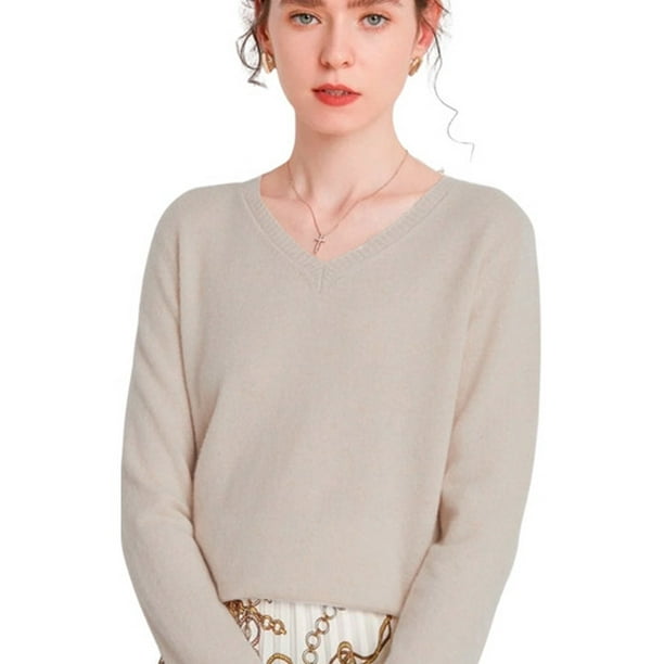 Sueter De Mujer Moda Sweater Dama Cuello V Abrigo Ligero LOLE Sueter