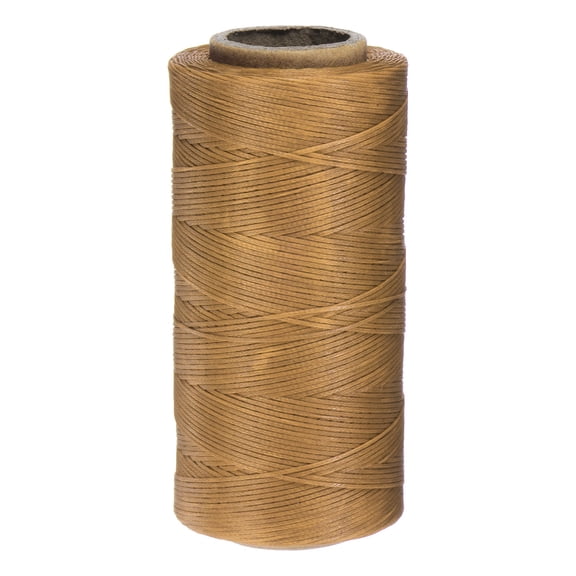 Uxcell 0.8mm Leather Sewing Waxed Thread, 197Yards / 247m, Polyester Waxed Cord Linen Thread String, Reddish brown