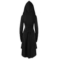 thumbnail image 3 of Turilly Women Costumes Lace Up Hooded Vintage Pullover High Low Bandage Long Dress Cloak, 3 of 9