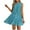 Blue, variant on Simua Women's Summer Casual Flowy T-shirt Dresses Beach Crewneck Sleeveless Floral Printed Side Ruffled Loose Mini Tank Dress
