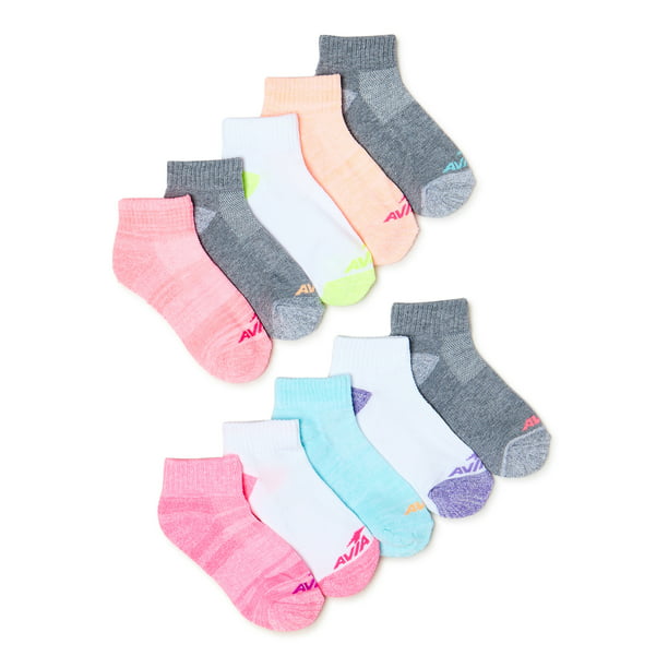 Avia Girls' Ankle Socks, 10 Pack - Walmart.com