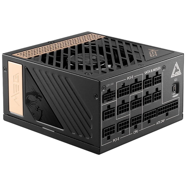 Fuente de Poder PC 1300W Gamer MSI MEG Ai1300P PCIE5 80 Plus Platinum Modular negro