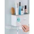 thumbnail image 2 of Automatic Toothpaste Dispenser With Wall Mounted Toothbrush Holder, 6 Toothbrush Slots, 2 Cups(gray), Toothbrush Holder Storage Shelf With Toothpaste, 2 of 5