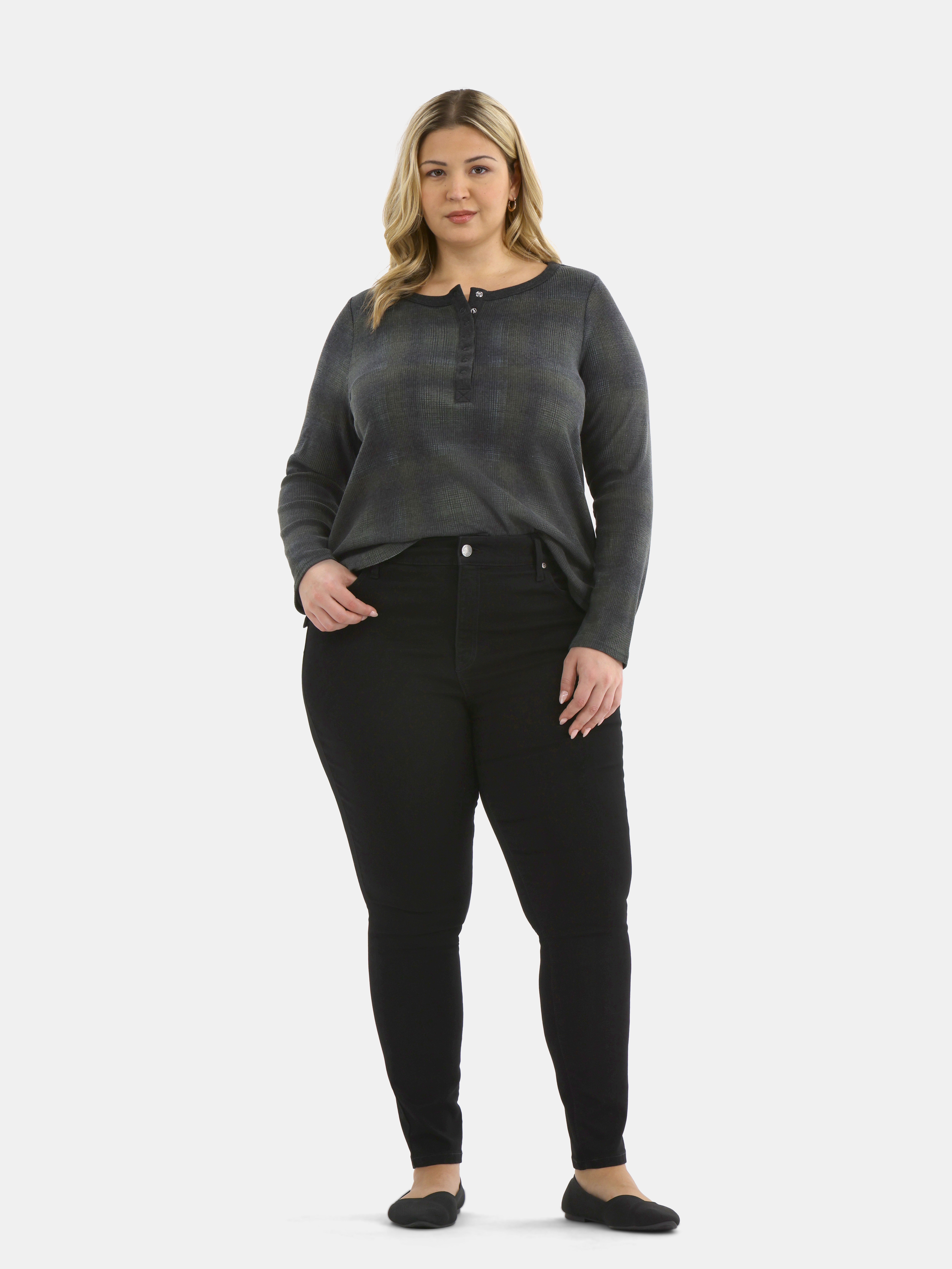 Women's Plus Waffle Henley 2 Pack, Sizes 0X-5X - image 3