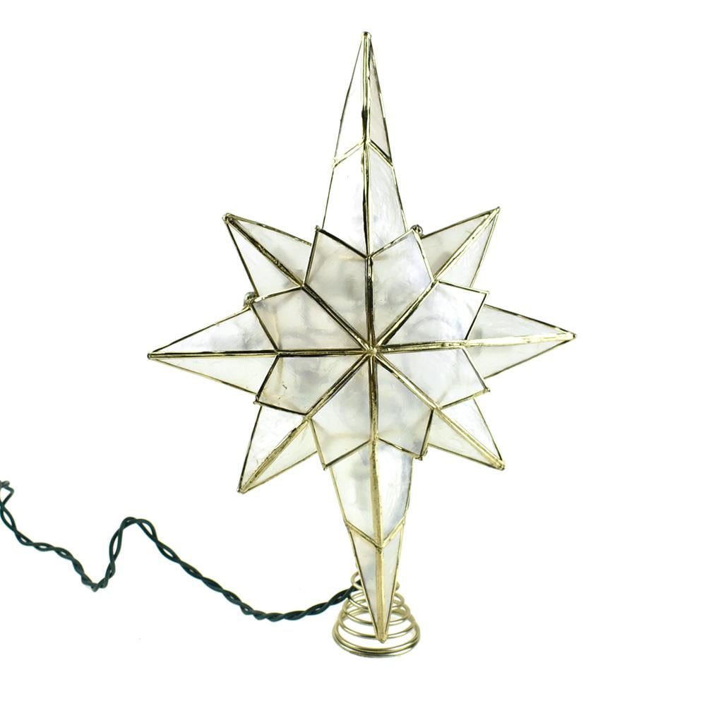 Incandescent Capiz Star Christmas Tree Topper, 12Inch