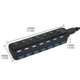 thumbnail image 4 of Portable USB Hub, 7-Port USB3.0 Splitter with Individual & LED Light Multiple Expander USB Hub Insert and Use, 4 of 12