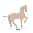thumbnail image 3 of Benjara Ruhe 18 Inch Horse Figurine Statuette, Lifelike, Standing Pose, White Resin, 3 of 6