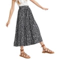 thumbnail image 1 of GiLiling Jupes pour Filles, Jupe Midi Évasée Imprimée avec Taille Élastique, Jupe Longue Décontractée Fluide en Rayonne Style Robe pour l'Été (Noir, 13-14 Ans), 1 of 7