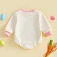 thumbnail image 5 of WUANDIXFA My First Easter Baby Boy Girl Outfit Long Sleeve Bunny Letter Embroidery Sweatshirt Romper Jumpsuit (Beige, 3-6 Months), 5 of 5