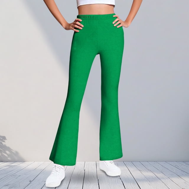 Cowsor Girls Flared Dress Pants – Soft Bell Bottom Uniform Pants for School or Daily Wear