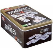 Ideal Double 12-Color Dot Dominoes in Tin