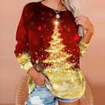 thumbnail image 2 of Christmas Sweatshirt For Women Crewneck Loose Fit Shirts Santa Tree Sweatshirt Classic Casual Top Pollover Shirts Round Neck Comfort Trendy Outwear Fall And Winter Clothes, 2 of 8