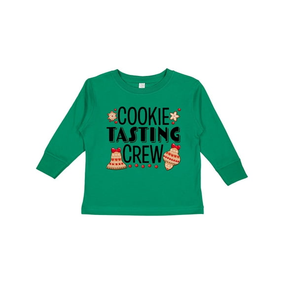 Inktastic Christmas Cookie Tasting Crew with Holiday Cookies Boys or Girls Long Sleeve Toddler T-Shirt