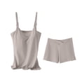 thumbnail image 4 of Purcolt Women's Maternity 2 Piece Outfit Comfort Breathable Crewneck Spaghetti Straps Tank Tops and Shorts Pregnancy Sets Lightweight Stretch Loungewear, 4 of 8