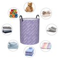 thumbnail image 6 of XMXY Round Laundry Basket Organizer, Purple Stripes Waterproof Collapsible Dirty Clothes Basket Laundry Hamper, Medium Size, 6 of 8