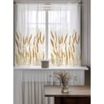 thumbnail image 4 of Fall Wheat Tier Curtains 45 Inch Length,Sheer Curtains for Bedroom Living Room Window Autum Botanical Farmhouse Yellow Orange Rod Pocket Drapes Kitchen Curtains Small Half Window 27.5"x45" 2 Panels, 4 of 7