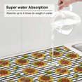 thumbnail image 5 of Yiaed Cute Sunflowers Print Highly Absorbent Microfiber Kitchen Counter Mat, Dish Drying Pad for Dishes, Utensils, Pots and Pans, Large 18" x 24", 5 of 7