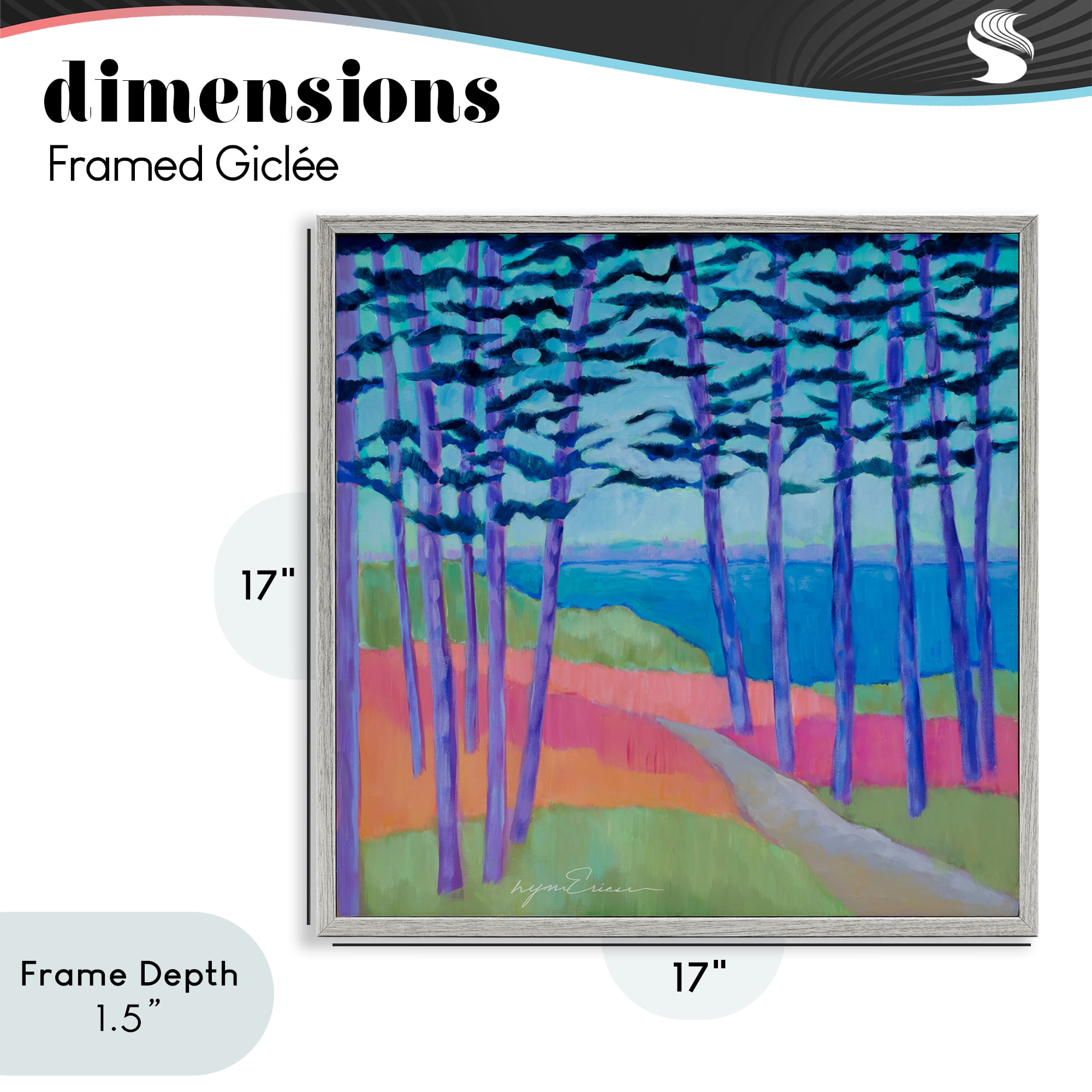Stupell Industries Razzle Dazzle Forest Scene Gray Framed Giclee Art, design by Lynn Ericson Fine Art
