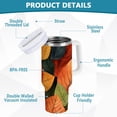 thumbnail image 2 of Yayeee 40oz Stainless Steel Tumbler with Straw and Handle Double-Wall Insulated Travel Water Bottle, Colorful Leaves, 2 of 8