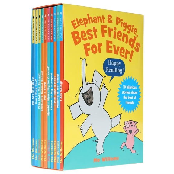 Elephant & Piggie Series by Mo Willems: 10 Picture Books Box Set - Ages 4-8 - Paperback