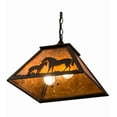 thumbnail image 6 of Meyda Tiffany 160470 16 Inch Square Mare & Foal Pendant   Black Finish with Amber Mica Glass, 6 of 7