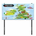 thumbnail image 3 of Wanderlust Headboard, Cartoon Maps of Britain and Ireland Landmarks Illustration, Upholstered Decorative Metal Bed Headboard with Memory Foam, Twin Size, Pale Blue Apple Green, by Ambesonne, 3 of 4