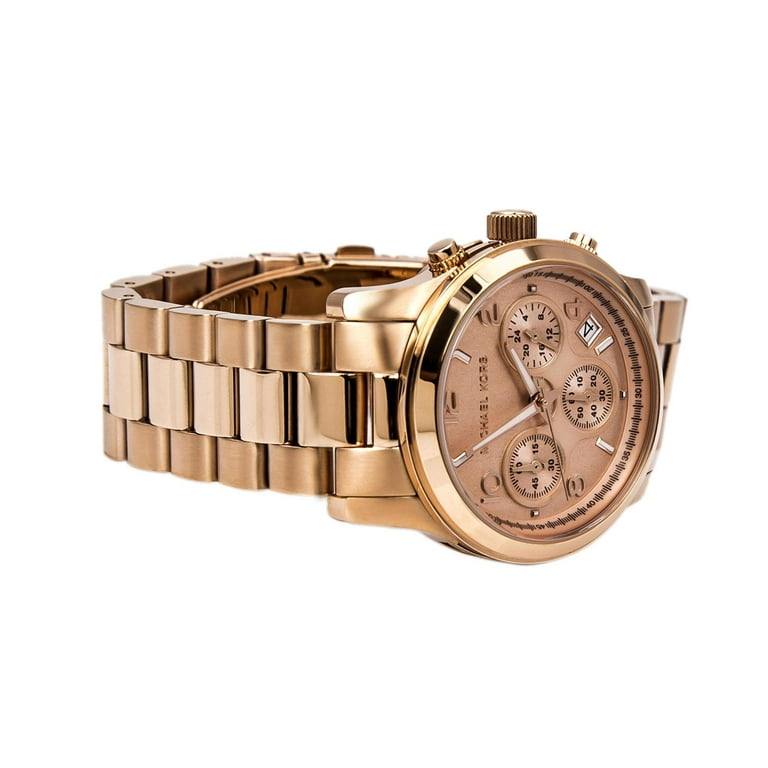 michael kors rose gold watch with diamonds