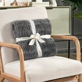 thumbnail image 4 of Home Soft Things Shaggy Wavy Faux Fur Throw Blanket with Micromink Back, Luxury Soft Cozy Plush Fluffy Fuzzy Reversible Thick Warm Throw Blanket, 50x60 inches, Grey, 4 of 9