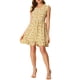 thumbnail image 1 of INSPIRE CHIC Vestido Casual A-Line Sin Mangas con Estampado Floral en V Amarillo L, 1 of 7
