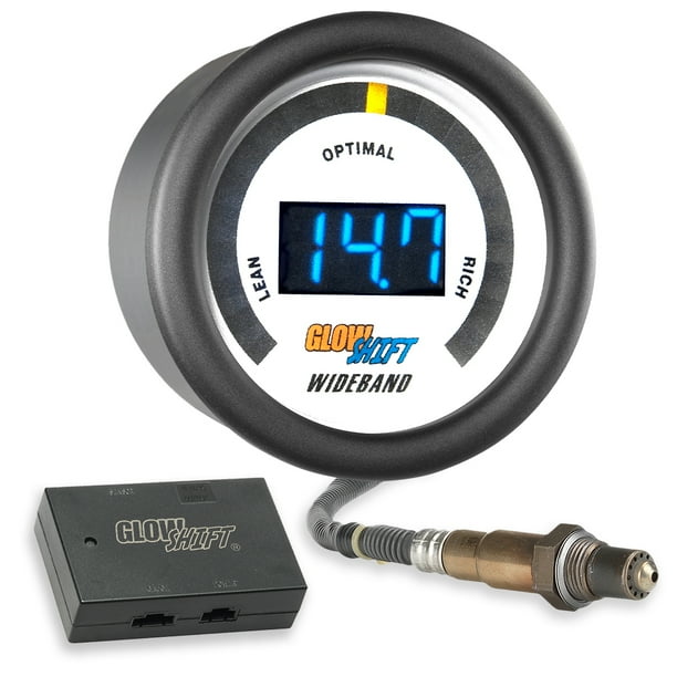 GlowShift White 7 Color Series Digital Wideband Air/Fuel Ratio Gauge