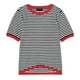 thumbnail image 3 of MKLEKYY Camisetas Camiseta De Punto A Rayas De Manga Corta Con Cuello Redondo Informal De Verano Talla M, 3 of 3