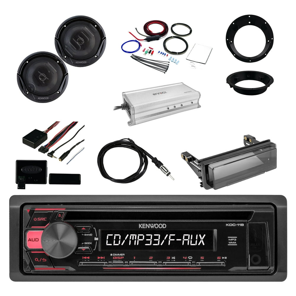 Kenwood InDash SingleDIN CD Player AUX Car Stereo Receiver with Metra