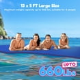 thumbnail image 3 of WARMOUNTS Floating Water Pad for 4 Person, 13 x 5 FT Tear-Resistant 3-Layer XPE Foam Floating Mat Recreation & Relaxing for Lake Pool River Ocean Boats Outdoor Water Activities, 3 of 8
