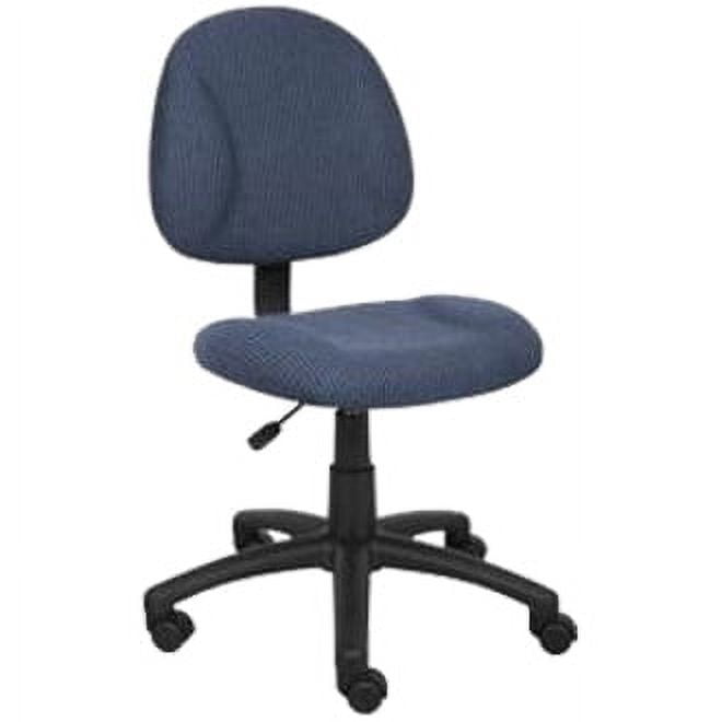 Boss Office Products Black Upholstered Deluxe Posture Armless Swivel Task Office Chair, Multiple Colors