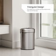 thumbnail image 4 of Home Zone Living 16 Gallon Stainless Steel Open Top Trash Can with Triangular Corner Design, Silver, 4 of 7
