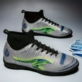 thumbnail image 2 of FLTHDD Men's High-Top Soccer Cleats - Tf Spikes For Outdoor Training & Competition, Non-Slip On Artificial Grass, Lace-Up, All-Season, 2 of 7