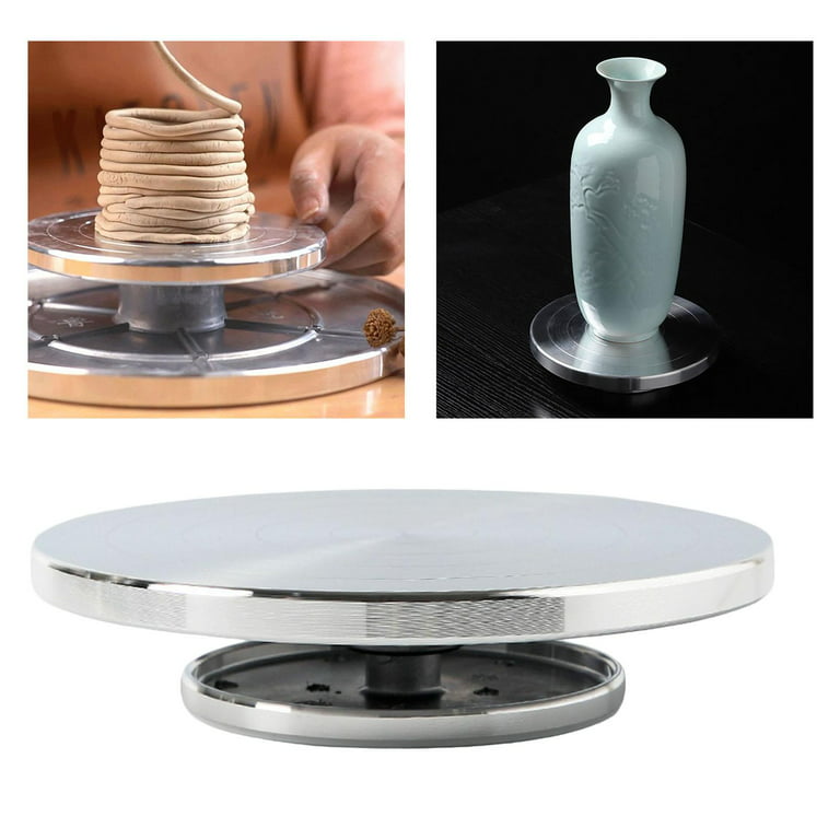 Pottery Turntable PTZ Multifunctional Clay Sculpture Tools Manual Golden  Base Turntable 25cm Carving Wheel Table Art Supply