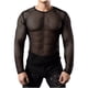 thumbnail image 1 of pstuiky camisetas de manga larga para hombre, Camisa informal de manga larga con cuello redondo y diseño de red de pesca hueca para hombre, color liso tops de invierno para hombre xxl, 1 of 6