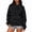 Black, variant on Wrongduck Polka Dot Hooded Sweatshirt for Women, Relaxed Graphic Print Fleece Pullover with Pocket for Fall and Winter