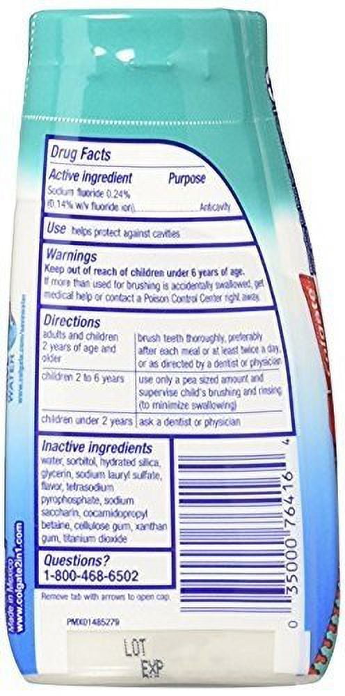 Colgate 2-in-1 Toothpaste and Mouthwash, Whitening, Icy Blast 4.60 oz (Pack of 6)