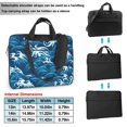 thumbnail image 2 of ZICANCN Laptop Case 14 inch, Blue Waves Sea Work Shoulder Messenger Business Bag for Women and Men, 2 of 9