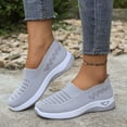 thumbnail image 2 of Ludearly Women's Orthopedic Shoes Woven Wide Arch Support Slip-On Orthowalk Sneakers Casual Breathable Soft Anti-Skid Sports Footwear 8&Grey#07, 2 of 7