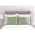 thumbnail image 5 of Soft Silk 3 PC Duvet Cover Set with Fitted Sheet 15" Inches Deep Pocket (1 Fitted 1 Duvet Cover 2 Pillow Shams) 800 Thread Count King Size Sage Solid, 5 of 5