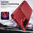 thumbnail image 6 of Dteck Wallet Case for Samsung Galaxy S25 Ultra ,PU Leather Phone Case with Magnetic Button Closure Credit Card Holder Slots, Stand Function, Lightweight Protective Slim Solid Fold Cover,Red, 6 of 8