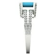 thumbnail image 3 of 2.35 ct Emerald Cut Simulated Turquoise Solitaire with Accents Engagement Ring for Women in 18K White Gold, 3 of 5