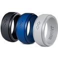 thumbnail image 2 of Rinfit Silicone Rings for Men - Mens Silicone Wedding Band - Infinity Silicone Ring Men - Rubber Wedding Rings - Patented Design - SetG, Size 10, 2 of 4