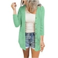 thumbnail image 7 of Enjoytime Womens Lightweight Cardigan Solid Color 3/4 Sleeve Plus Size Tops Open Front Button Loose Short Cardigans Outerwear, 7 of 7